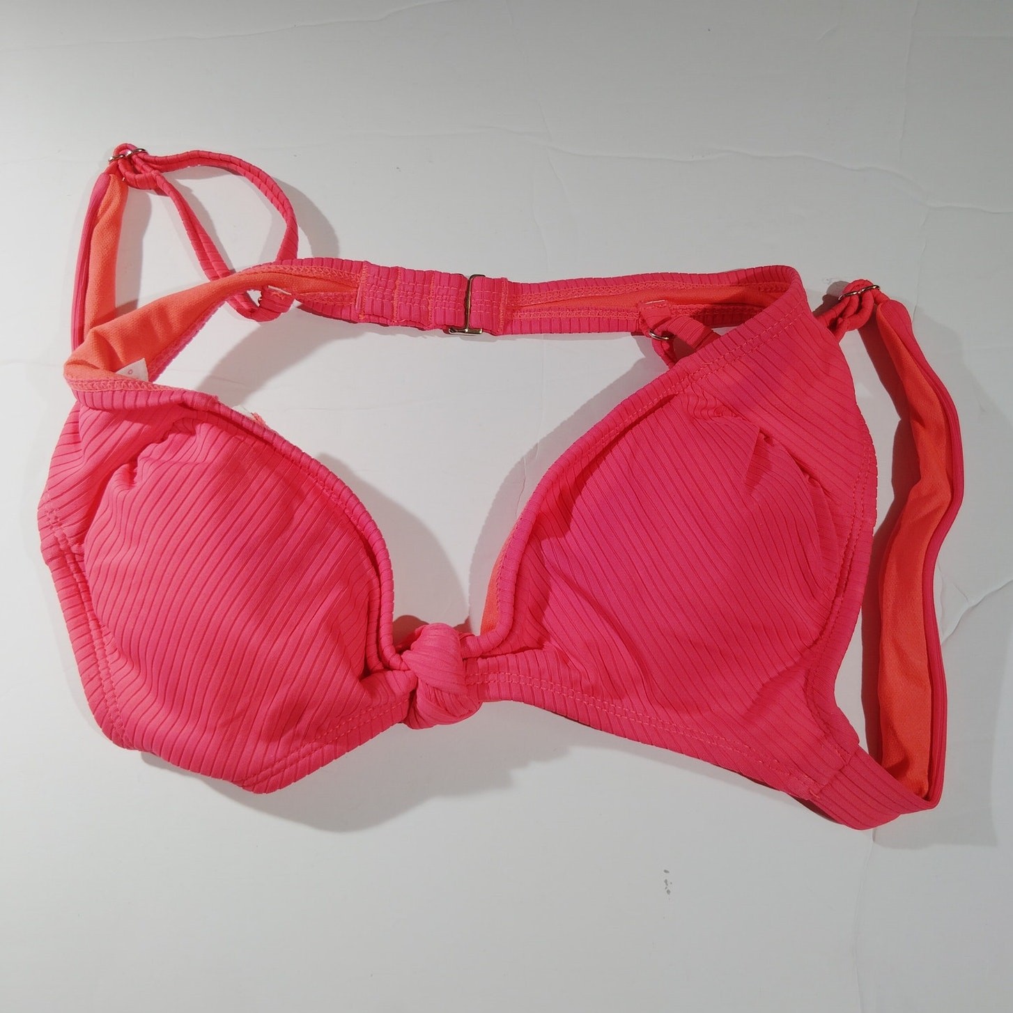 Xhilaration Pink Ribbed Bikini Top – Medium – NWOT
