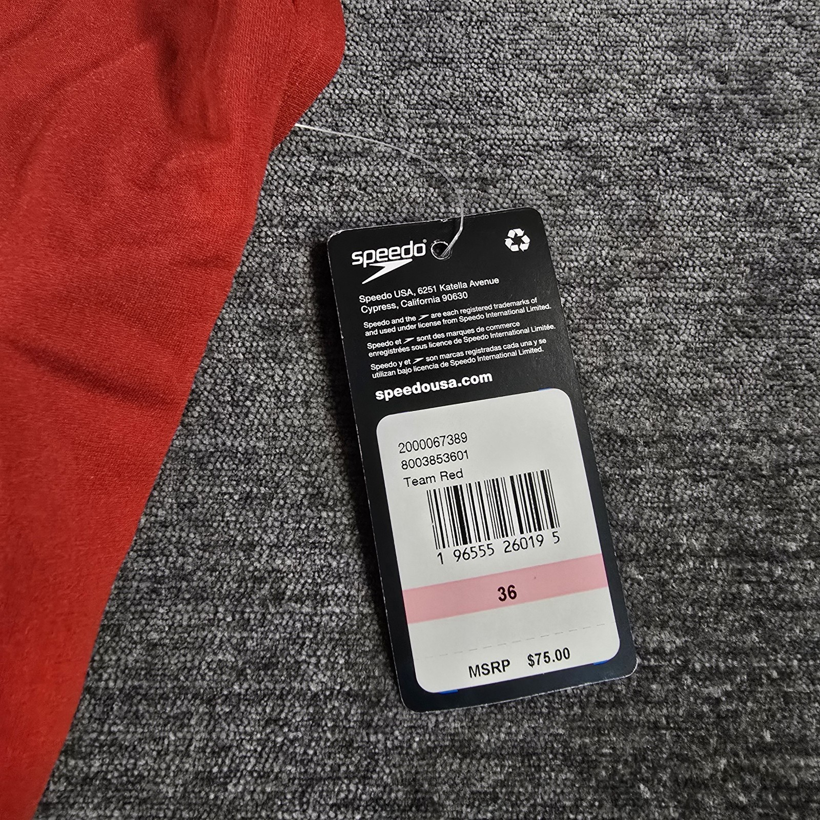 Speedo Endurance+ GUARD Lifeguard Red One-Piece Competitive Swimsuit 36