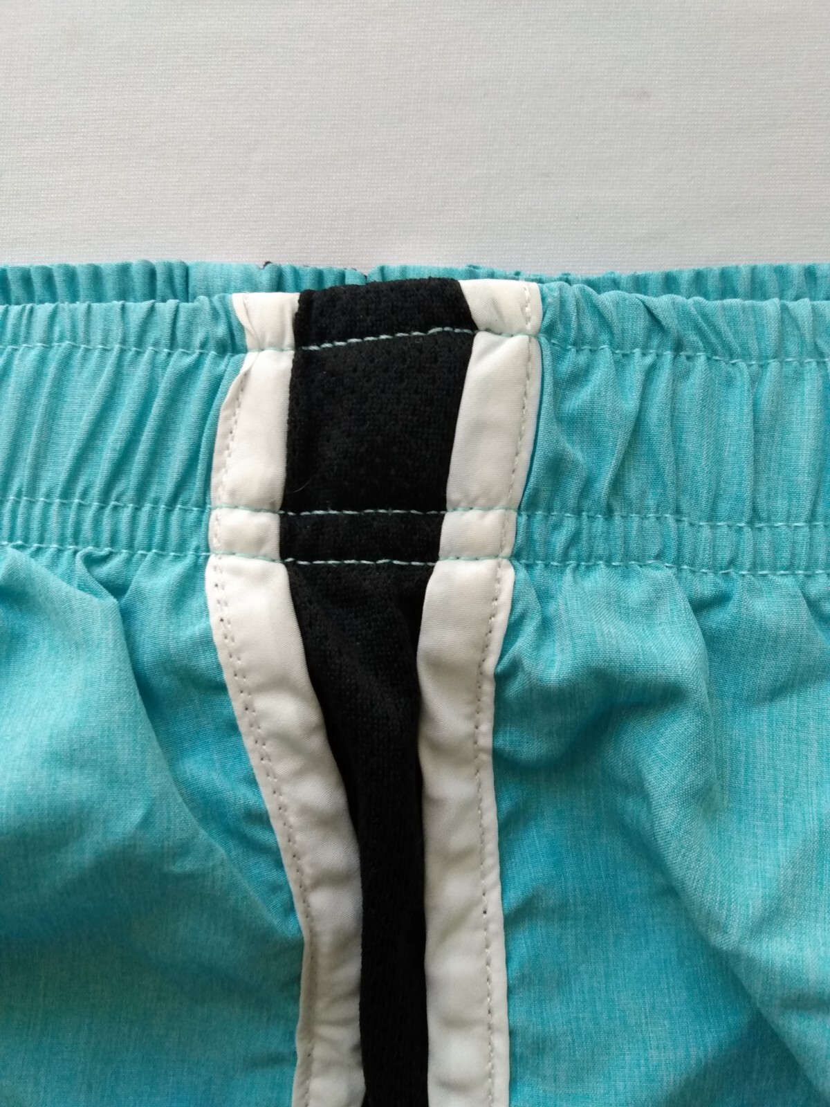 Raya Sun Shorts Women’s Large Track Run Swim Lined Side Stripe Aqua Black