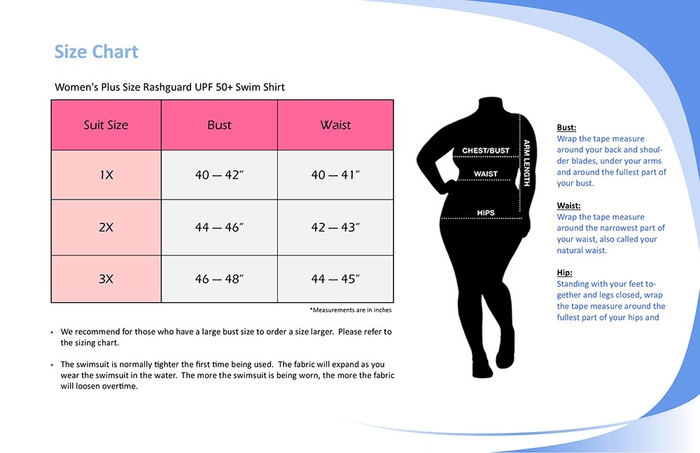 Adoretex Women’s Plus Size Rashguard UPF 50+ Swimwear Swim Shirt