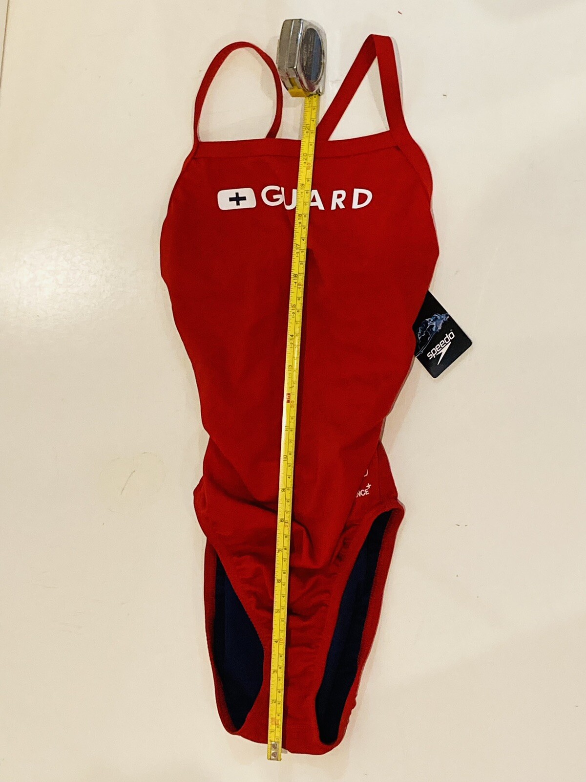 Speedo Guard Women’s Flyback Endurance+ Training Swimsuit Size 28 Red Lifeguard