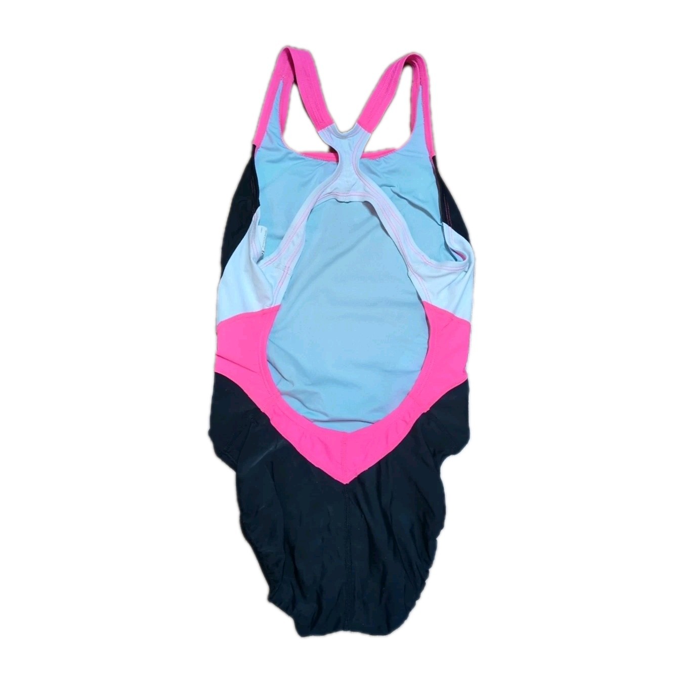 Nike Swim Victory Pink/Black Power Back Tank One Piece Swimsuit 34/ Women’s 8