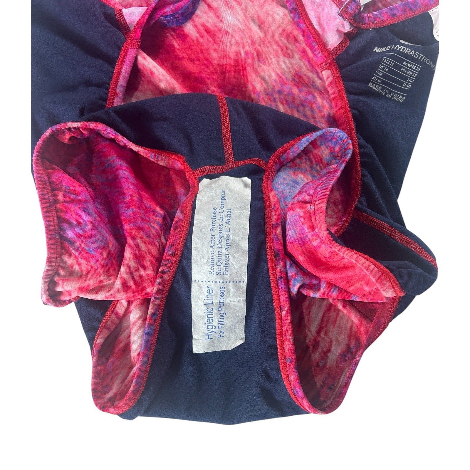 Nike Hydrastrong USA Olympic Team One Piece Swimsuit Pink Marble NESSE034 Sz 38