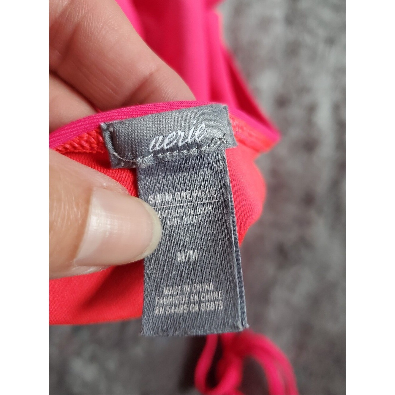 Aerie Hot Pink Neon Cutout One Piece Swimsuit Halter Monokini M