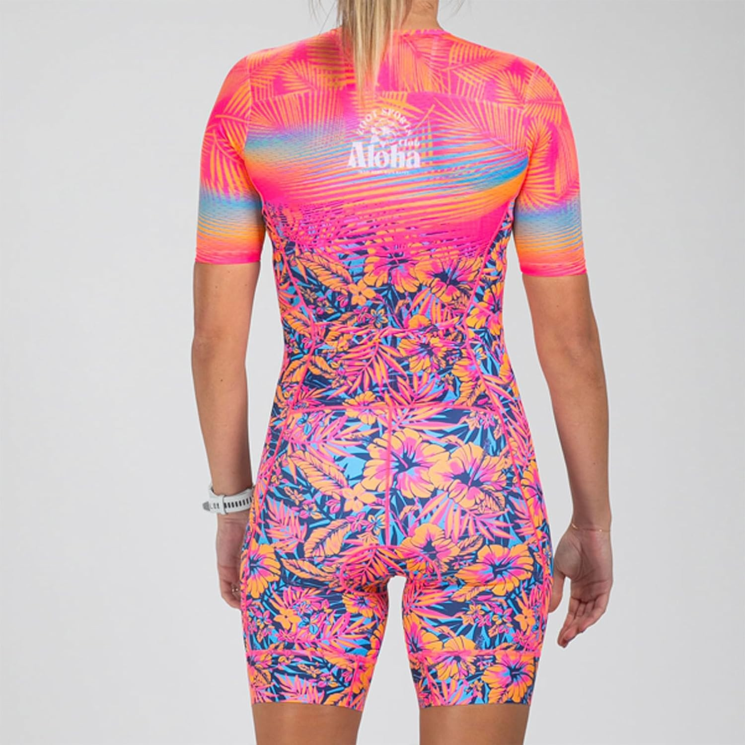Women’S LTD Tri Aero Fz Racesuit, Short Sleeve Aerodynamic Cycle Race Swim Bike