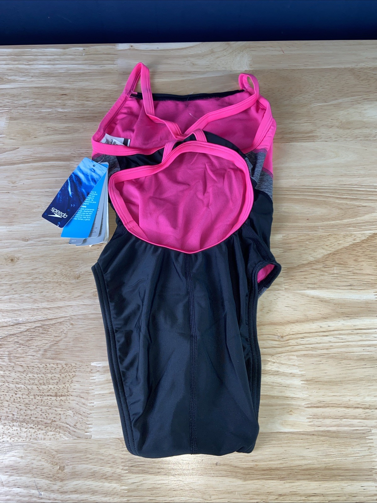 NWT Women’s Speedo Relaunch Flyback Pro LT Swimsuit Pink Black Size 26