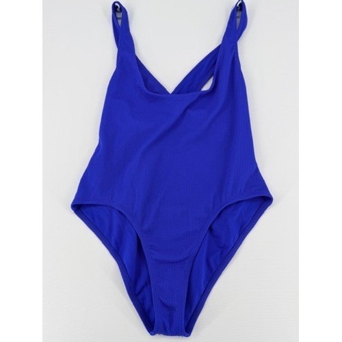 Nike Ribbed Cross Back One Piece Swimsuit Blue XL NWOT