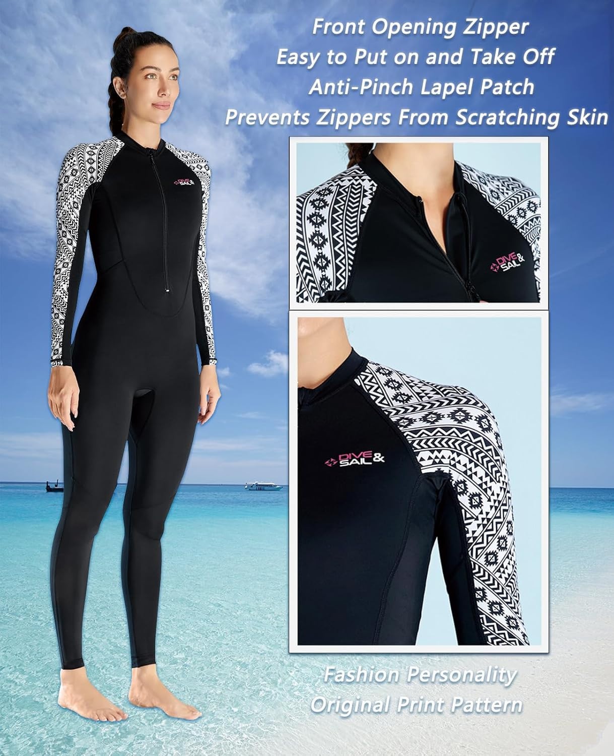 Dive Skins Swimsuit Full Body Rash Guard for Men Women Long Sleeve UV Wetsuits