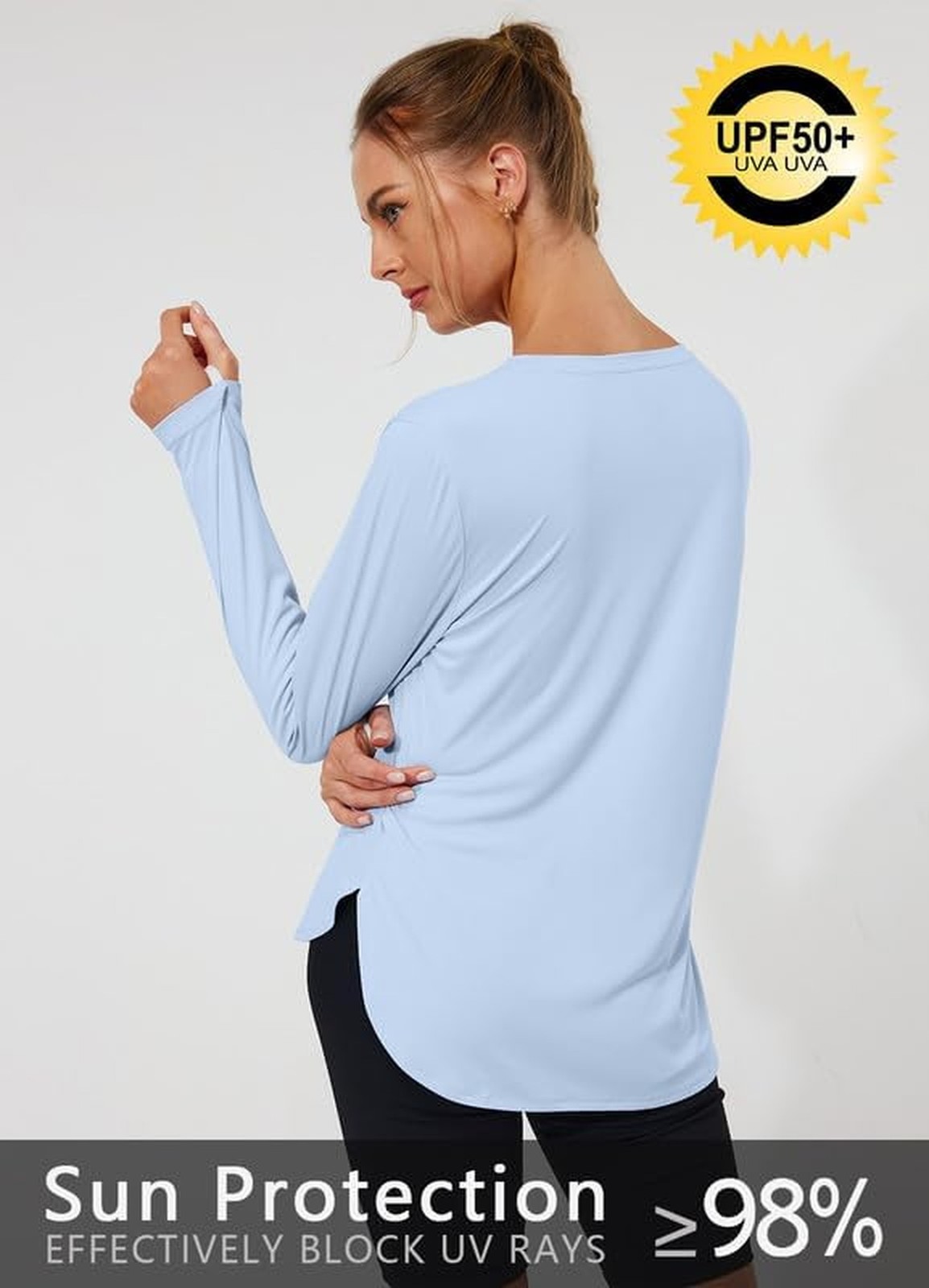 Women’s Sun Protection Shirts UV SPF UPF 50+ Long Sleeve Rash Guard Hiking Ru…