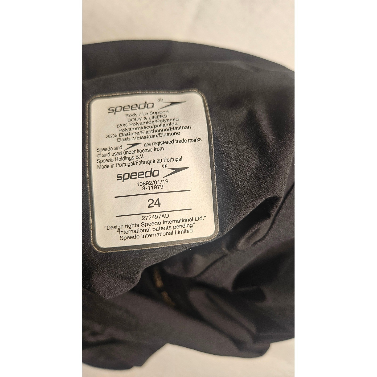 Speedo LZR Pure Intent Open Back Kneeskin Black Technical Swimsuit Size 24 FINA