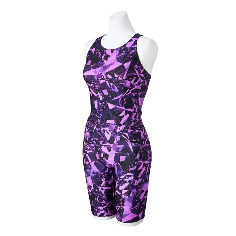 Mizuno Women’s Swim Fitness All-in-One Swimsuit Graphic Pattern Purple 2025SS