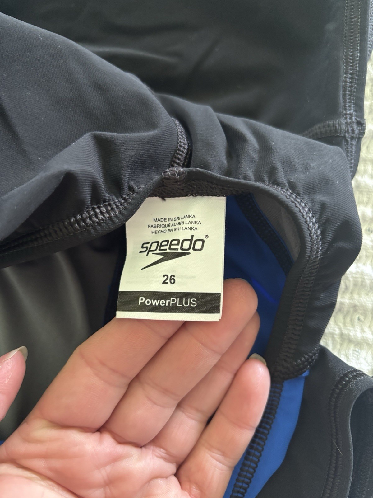 Women’s Speedo Powerplus, Knee skin, Black/blue, Size 26