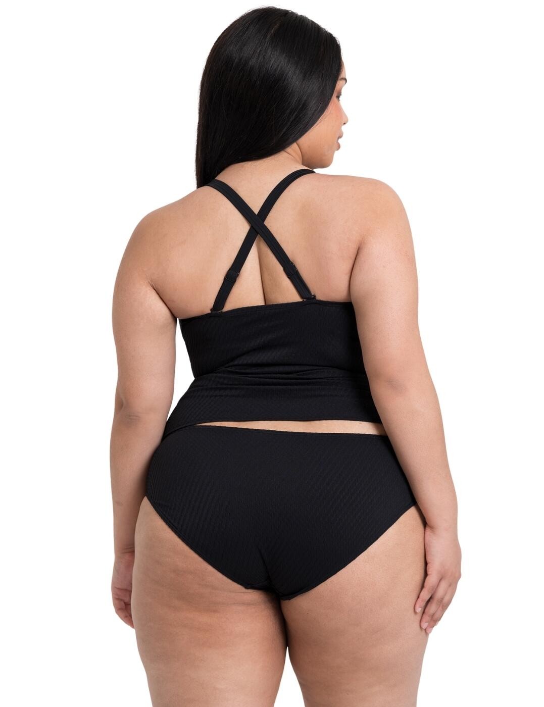 Curvy Kate Jet Set Tankini Top Wireless Non Padded Womens Ribbed Swim CS034408