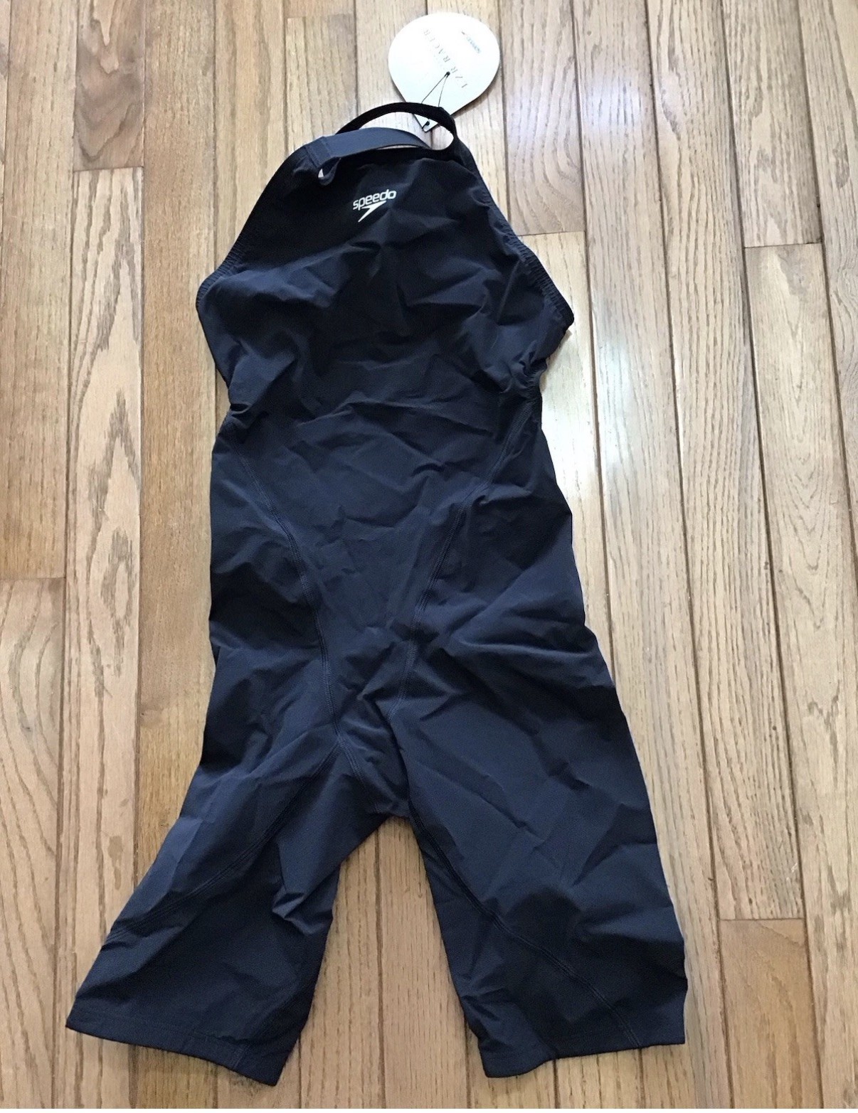New Speedo Size 24 LZR Racer Pro 2.0 Open Back Kneeskin Swimsuit Black (C27-18)