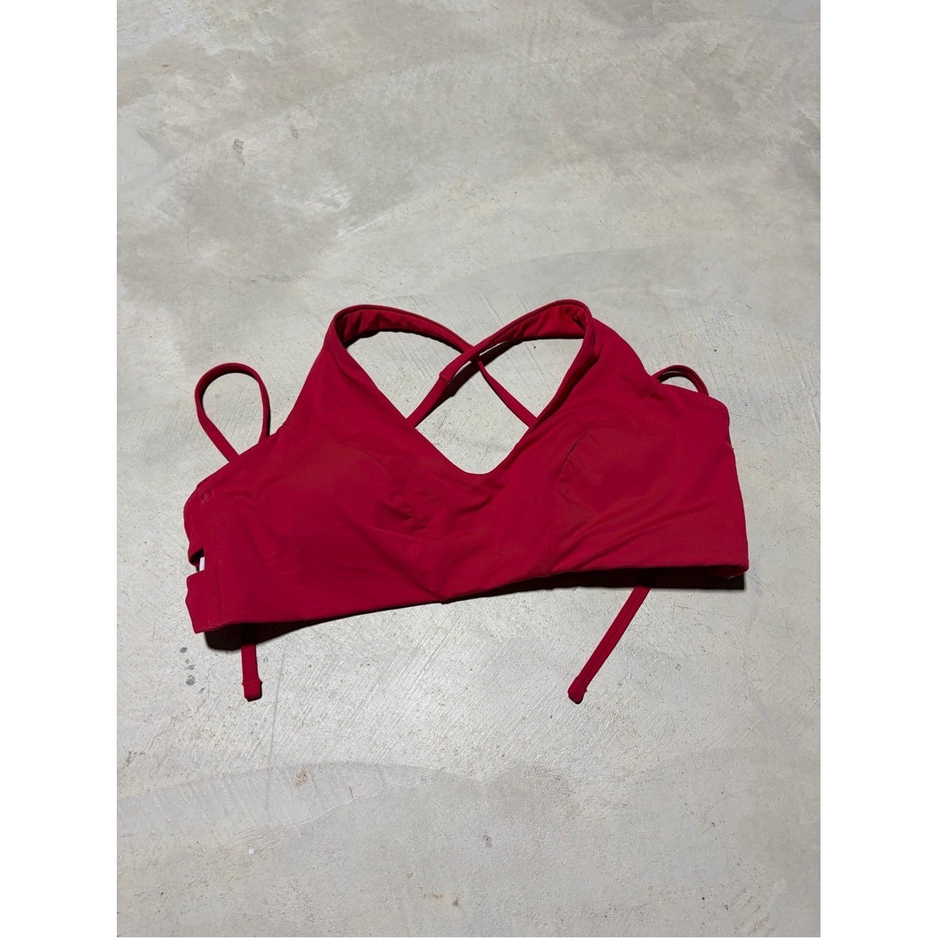Athlete triangle bikini top D-DD Red Strappy SWIM LARGE