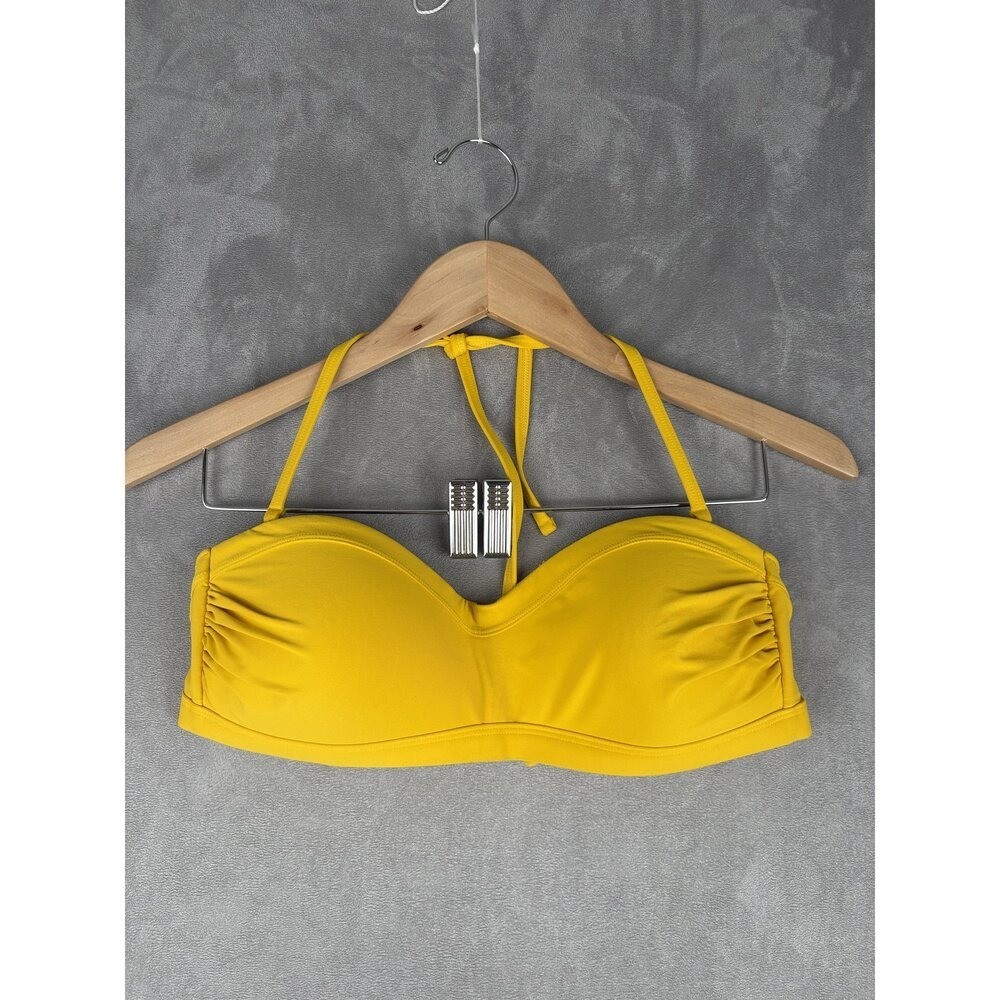 Athleta Yellow Bandeau Halter Bikini Top Size M