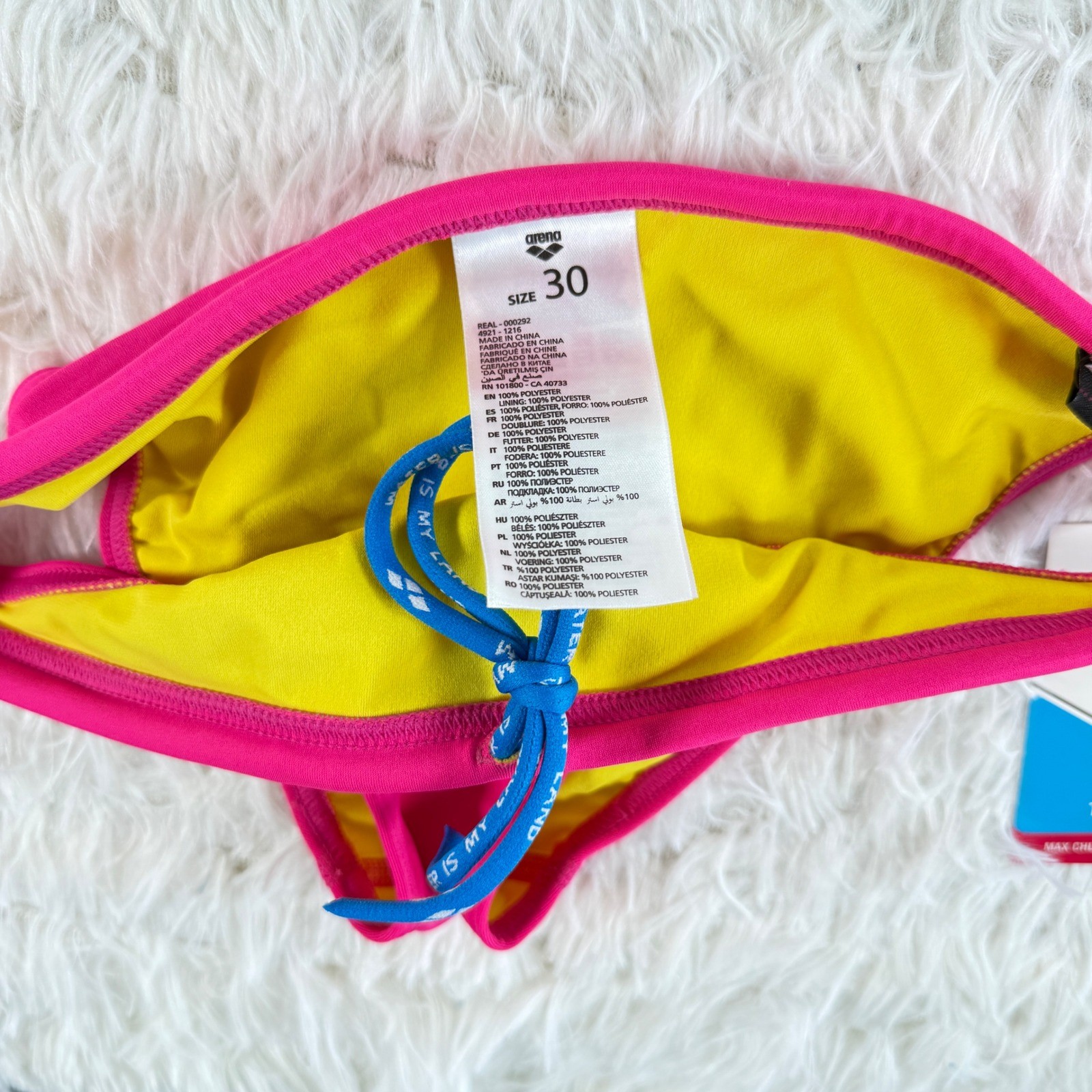 Arena Crop Tank Fresia Rose Yellow Pink Star Bikini Set XS 30 Y2K Retro Beach