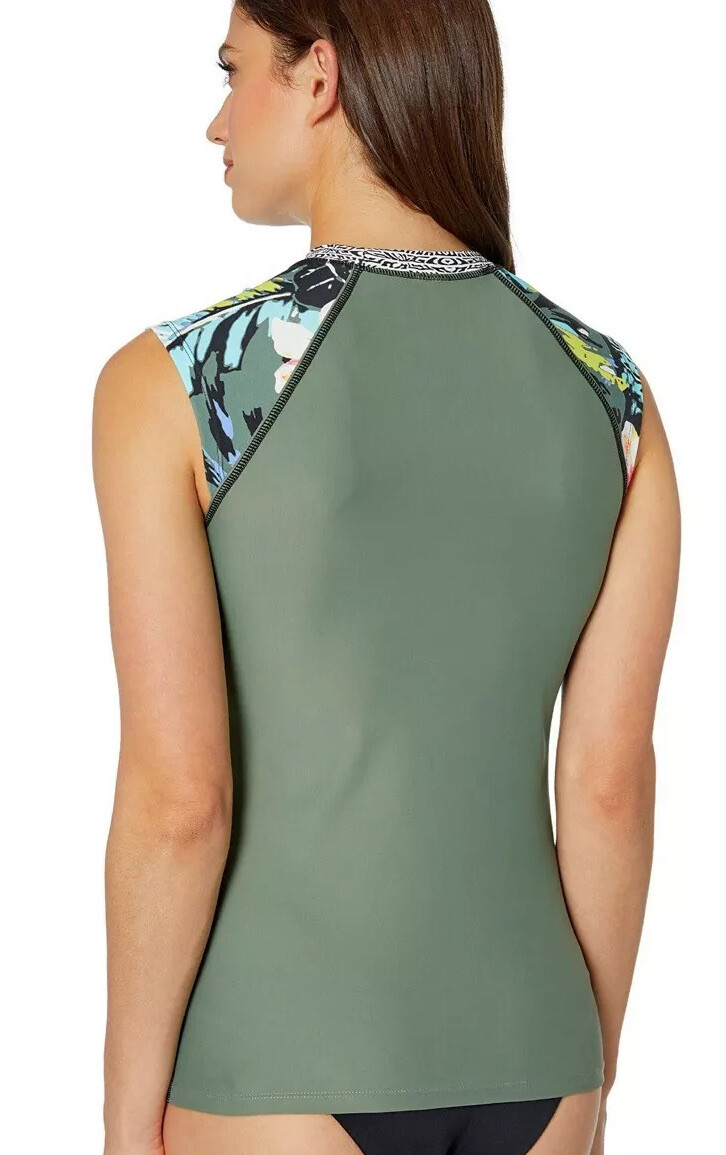 New Body Glove Active Exhale Rashguard Cap Sleeve 50+ UPF Quick Dry Cactus Sz M