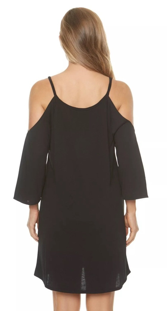 Dotti Black Tunic Cold Shoulder Cover Up XL