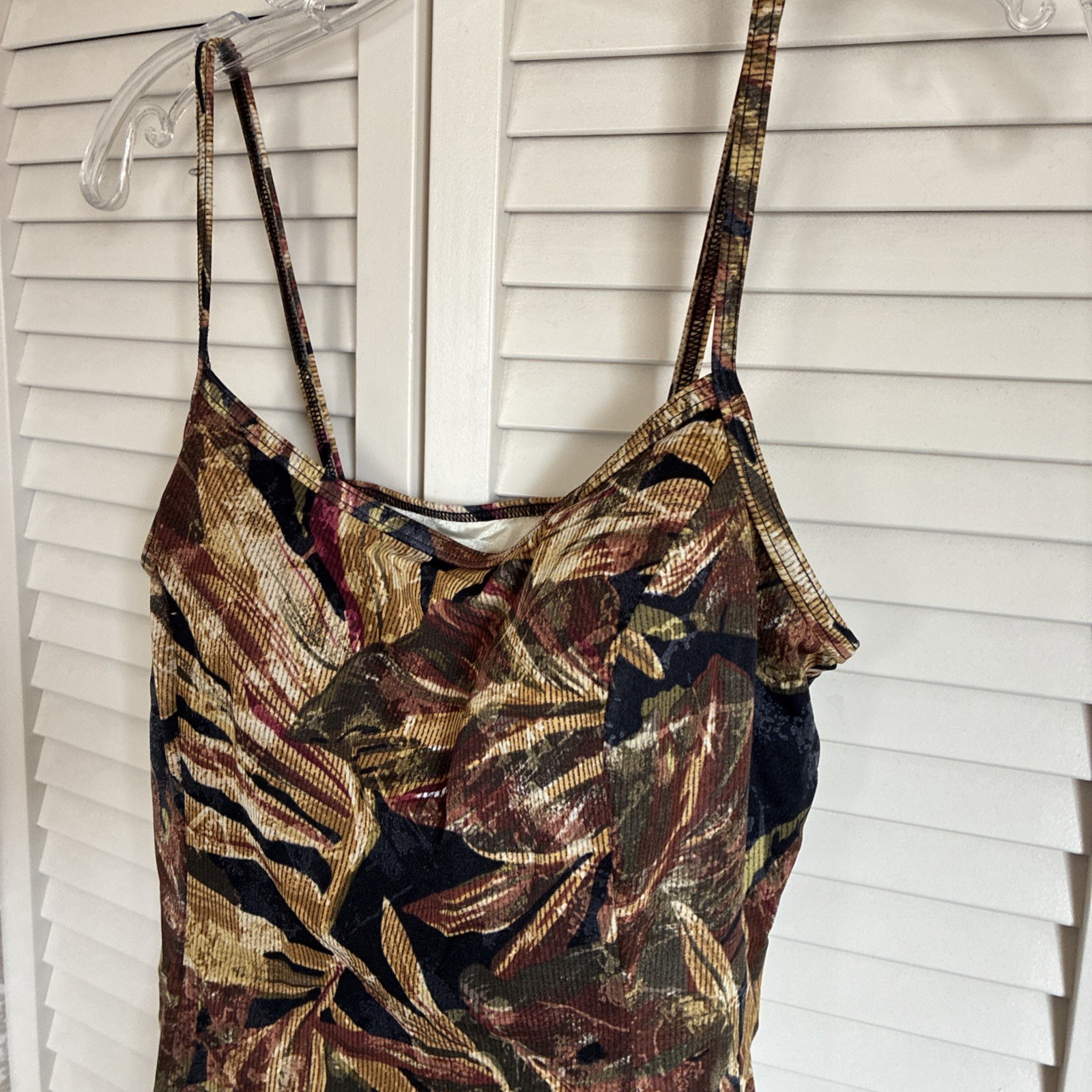 SUIT YOURSELF-Gold EARTH TONES BATHING Swimsuit 1-Piece Sz 14 Made In Canada