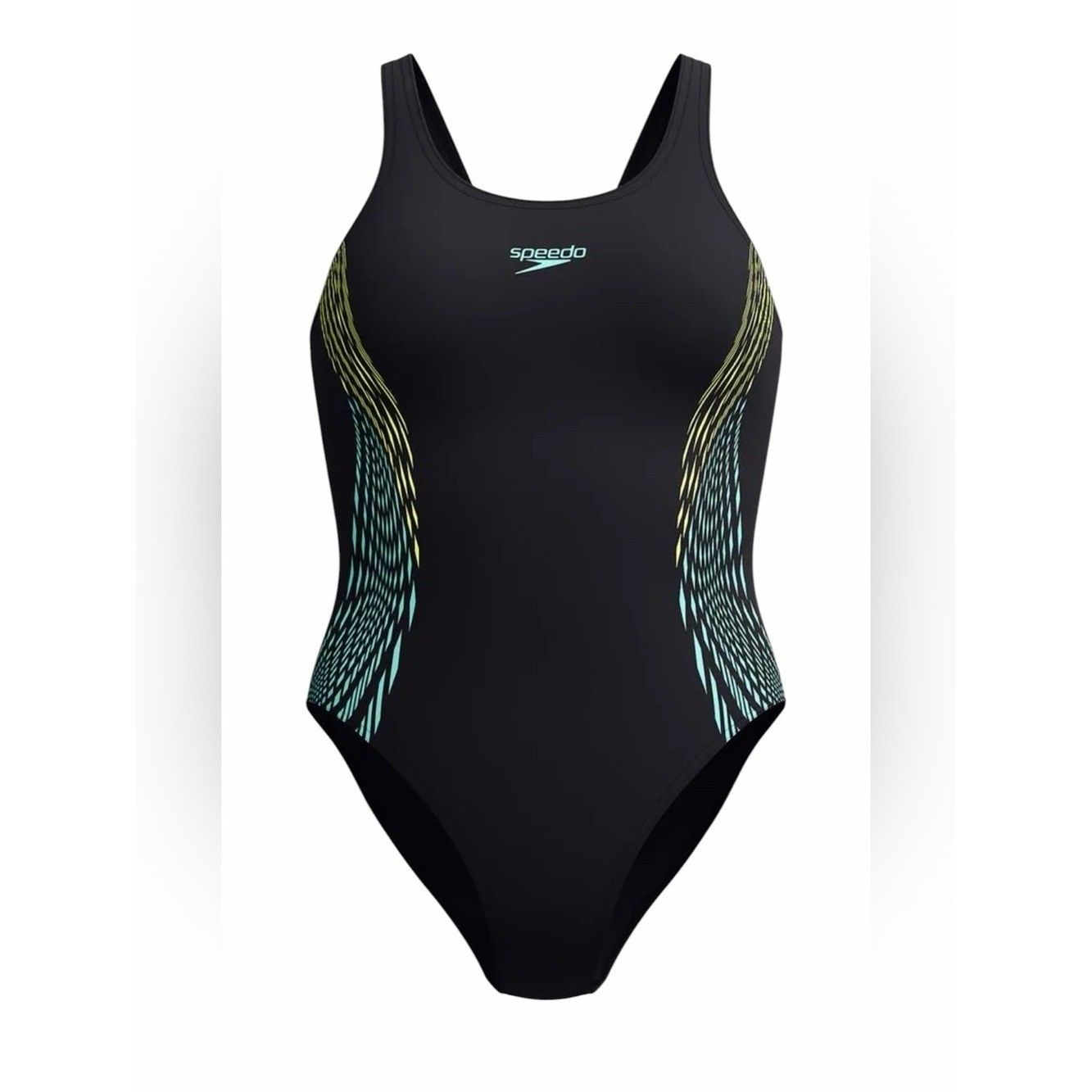 SPEEDO Endurance + Plus Placement Muscleback Swimsuit Black Green