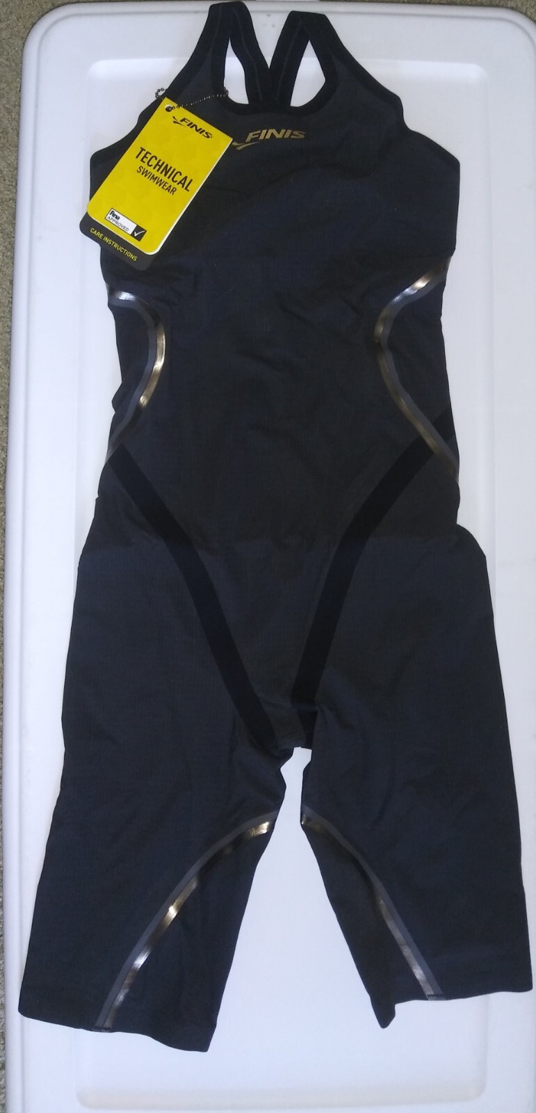  Finis Rival 2.0 open back brand new tech suit. Black, size 22. Tech suit women