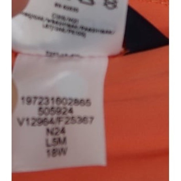 Lands’ End Sun Shade UPF 50 Orange Mini Tropic Leaves Swim Board Shorts 18W