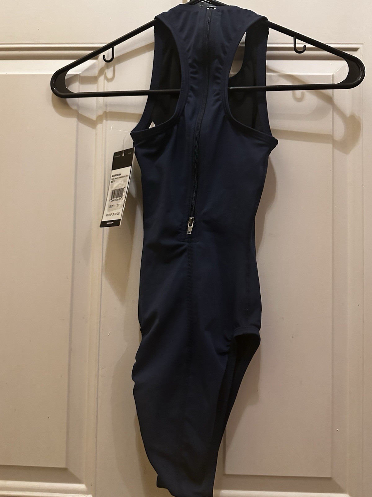 Adidas High Neck Waterpolo One Piece Swimsuit Navy Size 26 Water Polo Sport
