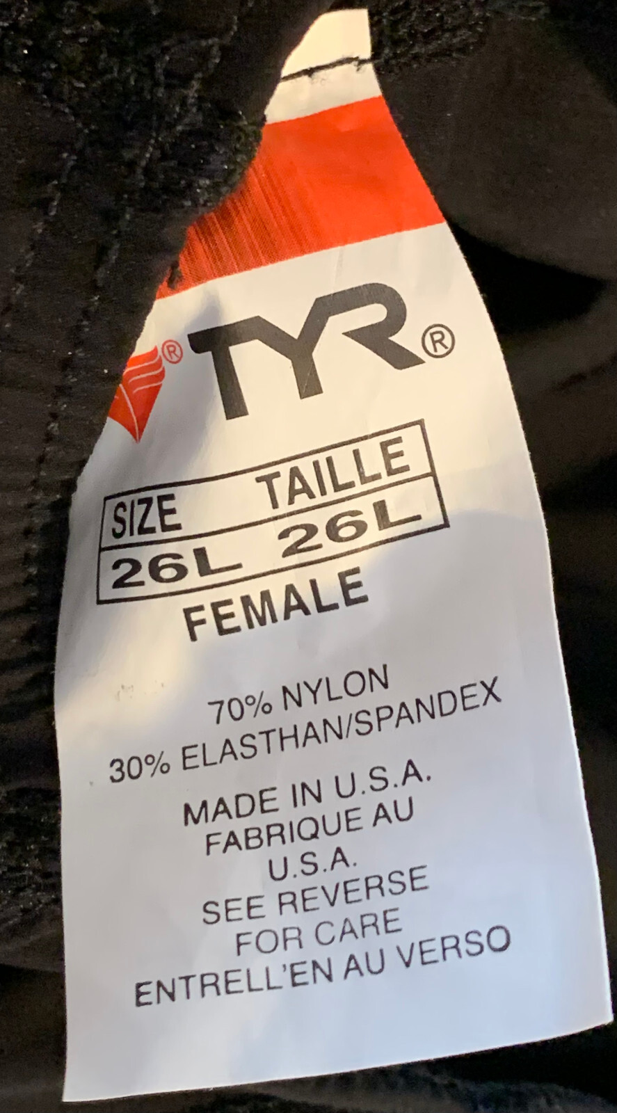 TYR Women’s Black 26L Tracer Light Aeroback Swimsuit Full Body USA Made New