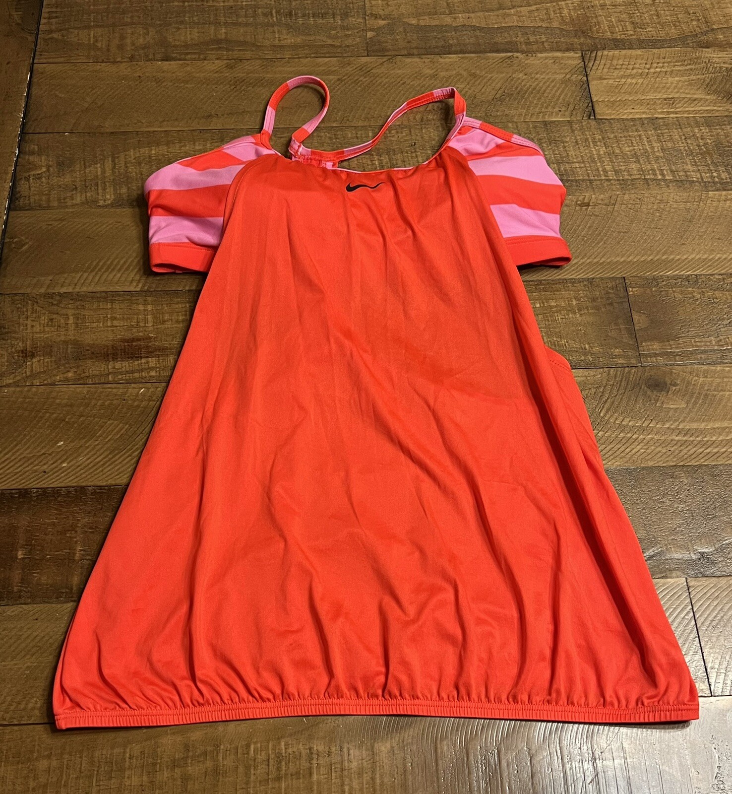 Nike Swim Women’s Layered Tankini Swim /Workout Top Size M Orange/Pink