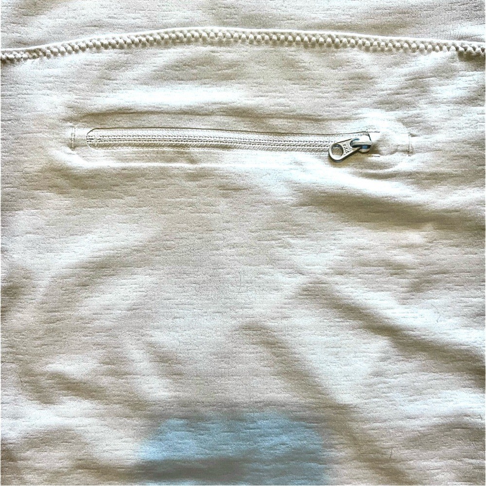 Athleta Pacifica White short sleeve rashguard zip center hidden pocket NWOT XL