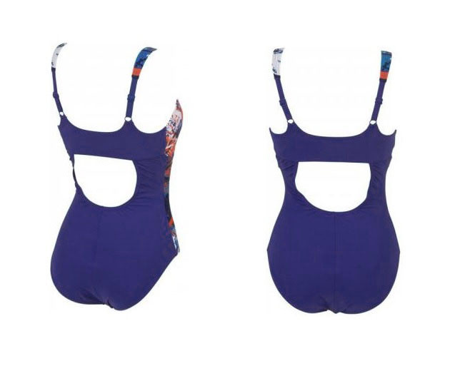 NWT ARENA Womens Fantasy 1-piece swimsuit ‘Raisin’ Purple/orange/teal 32/US 2/XS
