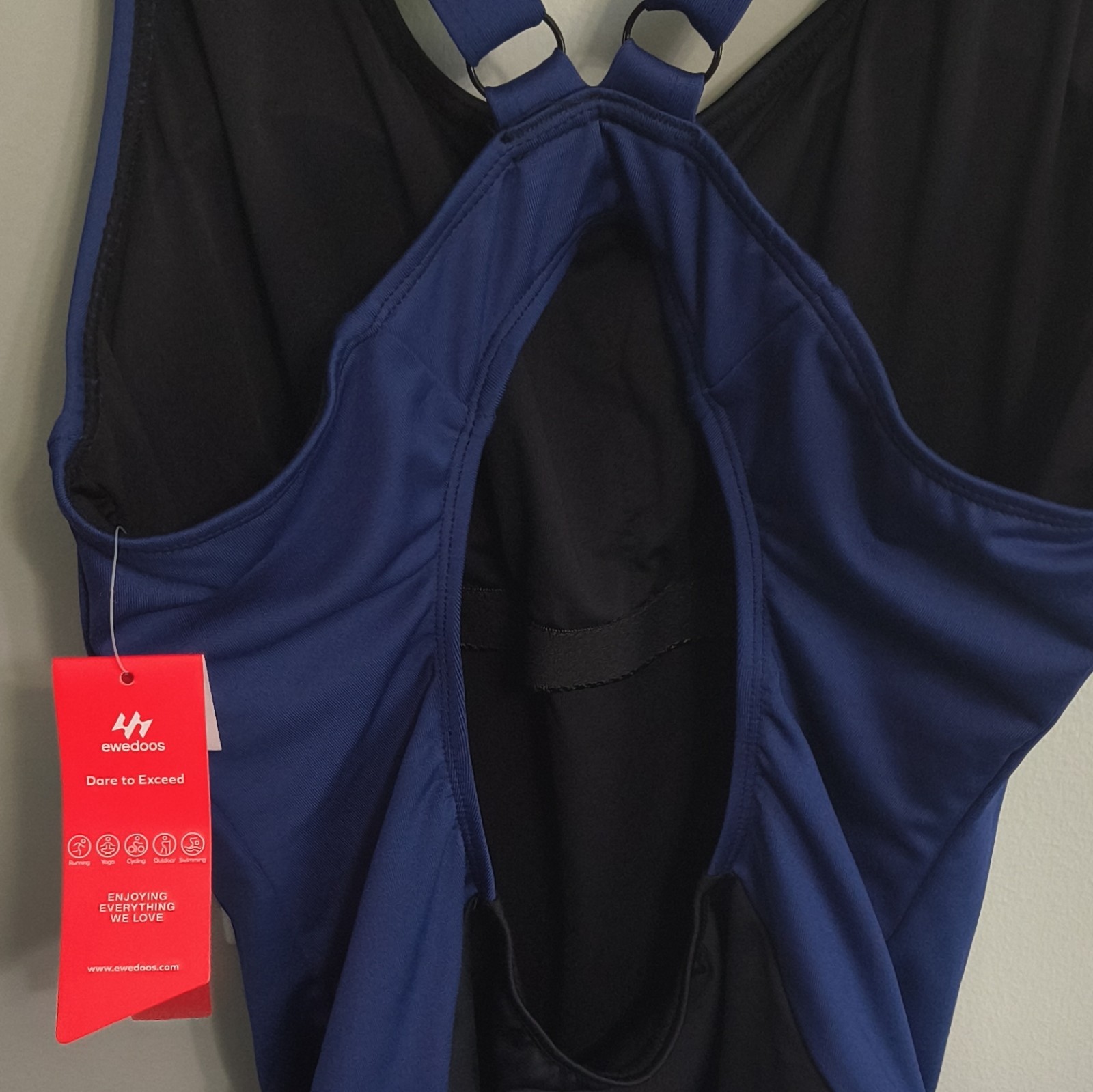 EWEDOOS Women’s Competitive One-Piece Swimsuit Black/Blue/White L Poly/Spandex
