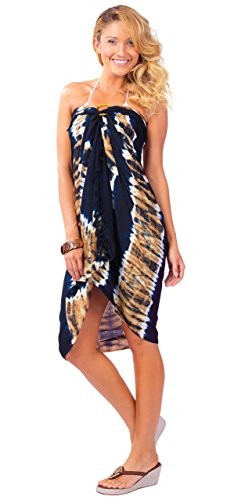 Womens Tie Dye Swimsuit Cover-Up Sarong in Your Choice of Color Jungle Brown