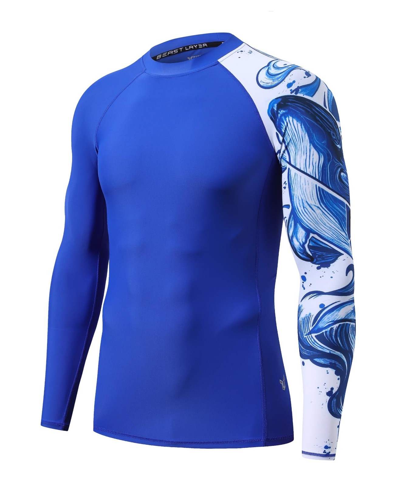 HUGE SPORTS Men’s Swim Shirts Long Sleeve UPF 50+ Rash Guard Sun Shirts UV Su…