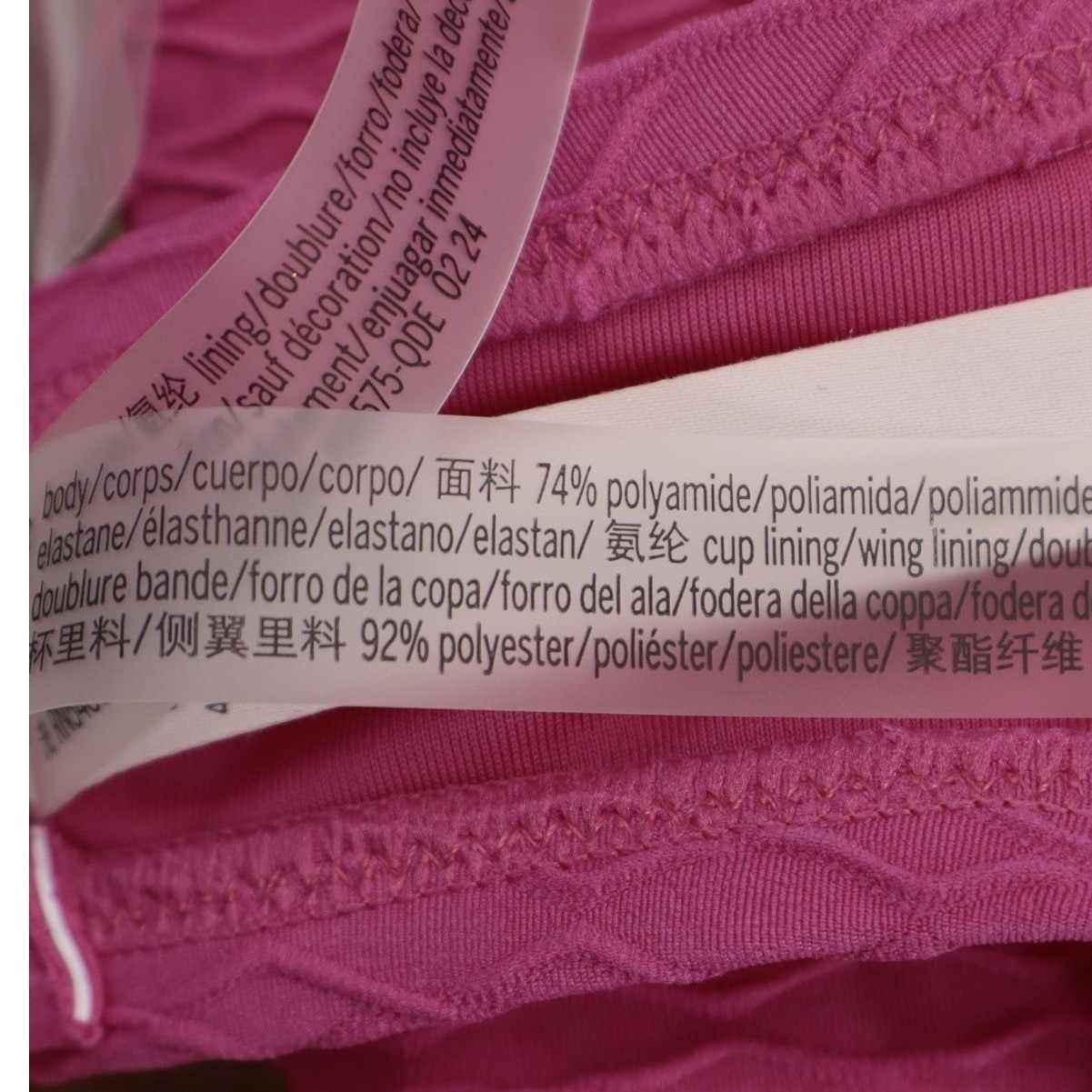 Victoria’s Secret Pink Bandeau Bikini Top Twist Push Up Swim 38DDD NWT Beach