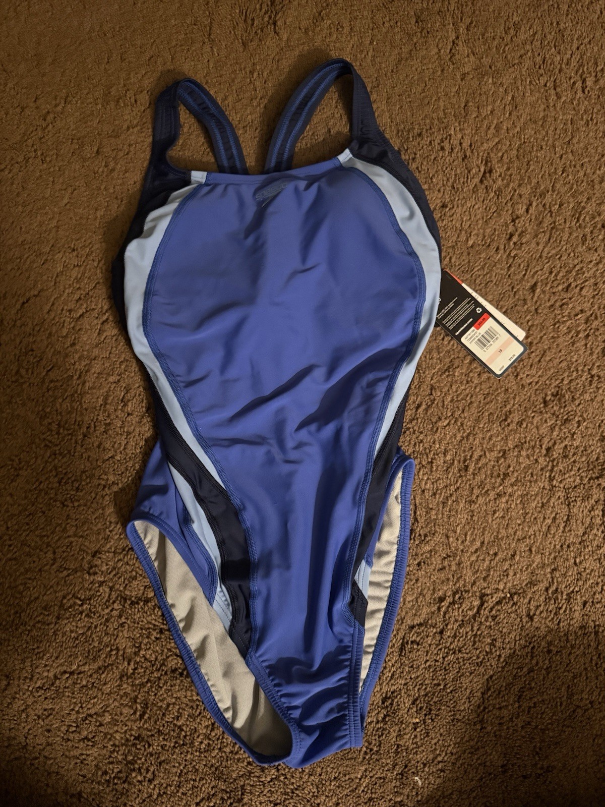 Speedo Competitive One-Piece Swimsuit Blue/Gray Women’s Size 10 Regular