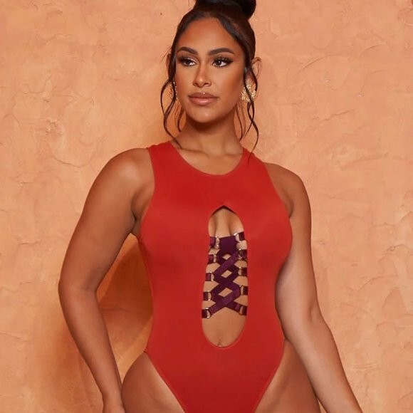 sexy one-piece swimsuit plus size swim suit