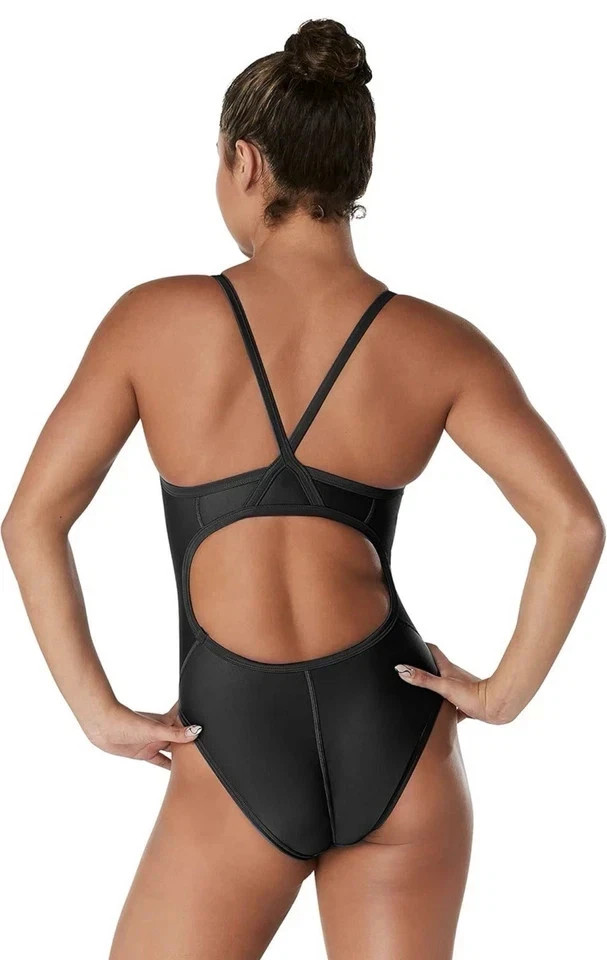 NWT-Speedo Competitive One Piece swimsuit Black Swimsuit Size 26.