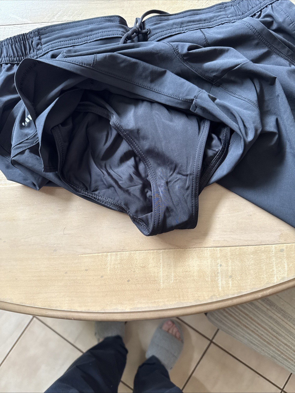 Land’s End Swim Shorts With Pockets With Panty, Black, Size 16