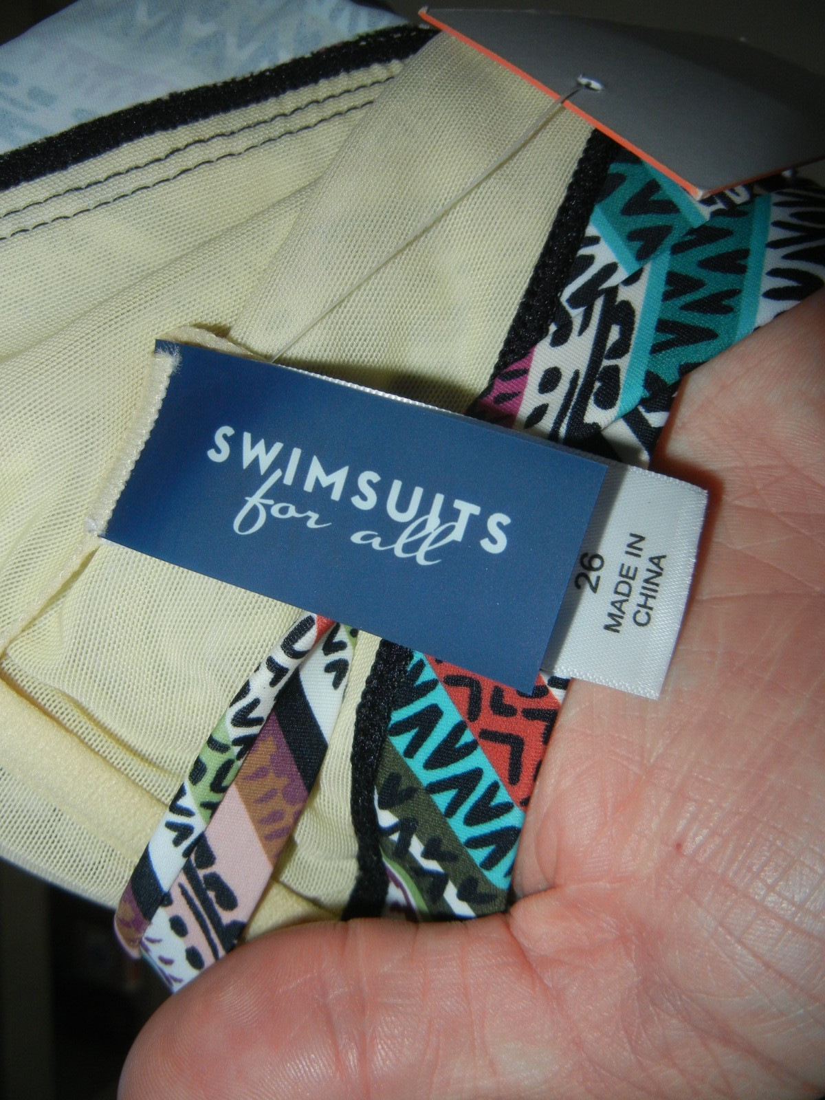 SWIMSUITS FOR ALL Pink/Blue Spandex TANKTINI TOP Summer Beach Pool Women 26 New!