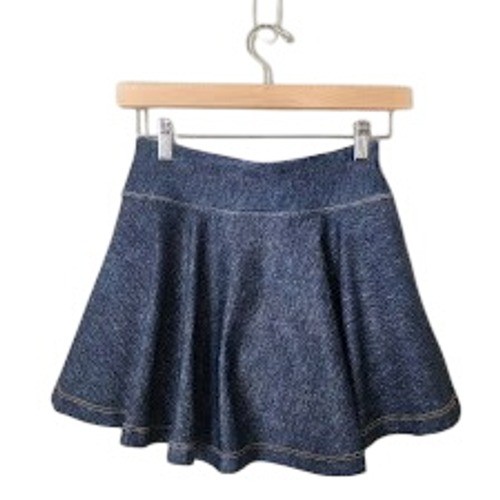 WATSKIN Denim Blue Swim Skort Zip Pocket Beach Tennis Skirt UPF 50+ S