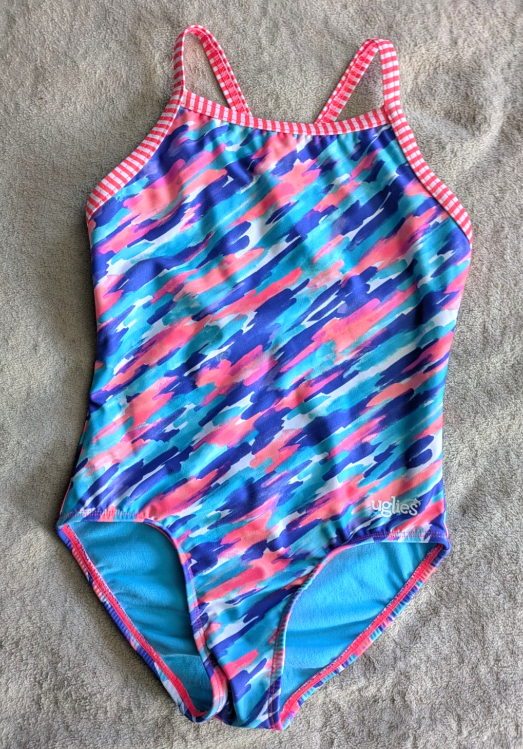 DOLFIN – UGLIES One Piece Swimsuit Womens Size 30 Pink Blue Orange White