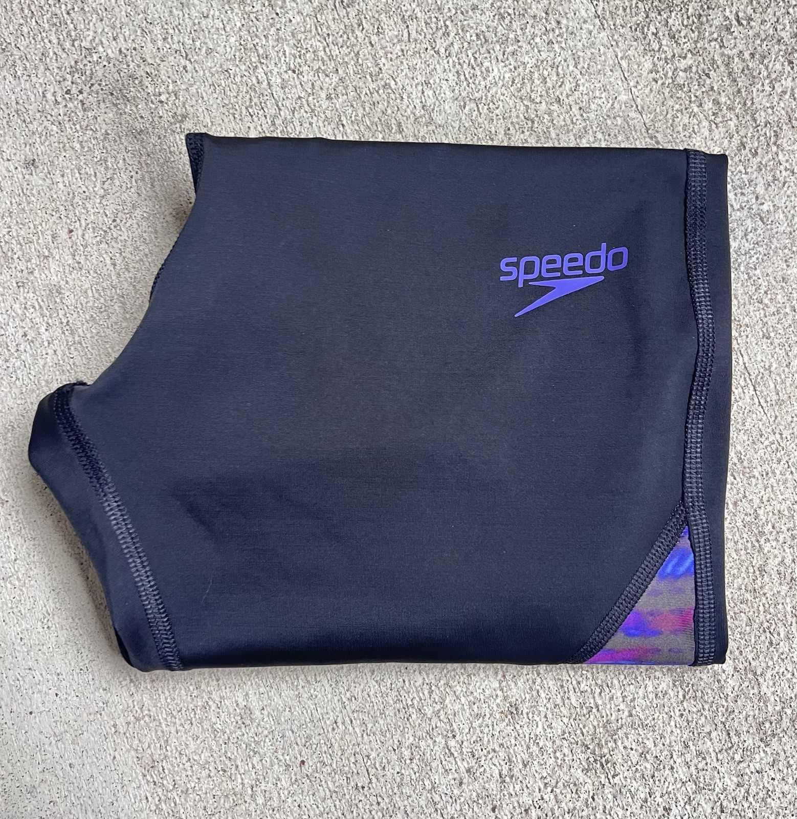 Speedo Women’s Athletic Leggings, M, Black and Purple Design, Great Condition