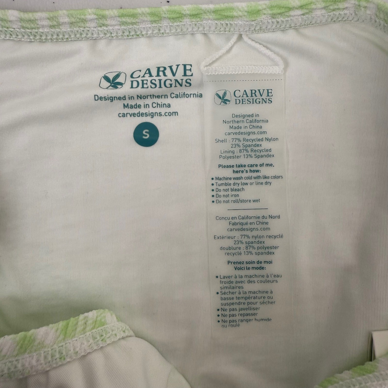 Carve Designs Cardiff Swimsuit Bottoms Spritz Texture Recycled Swim Small White
