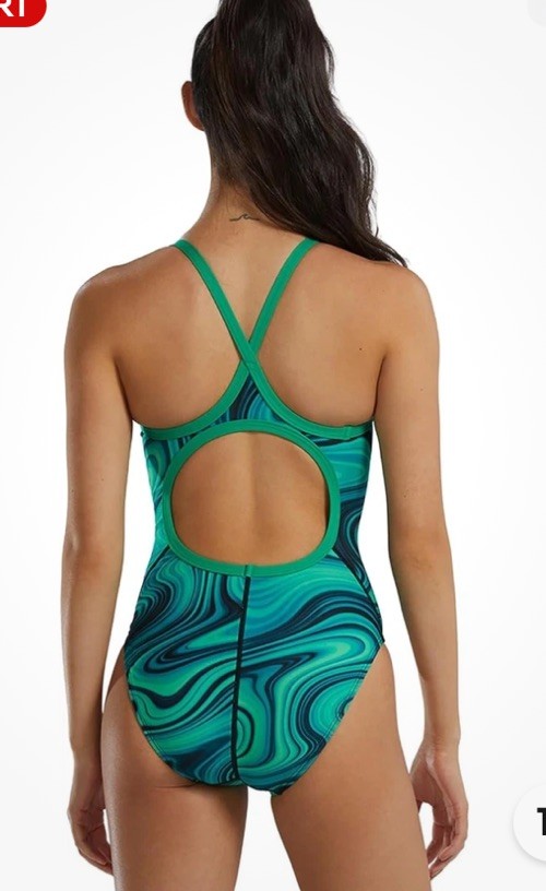 TYR Women’s Durafast Elite Diamondfit Swimsuit Green Vitality 30 Small