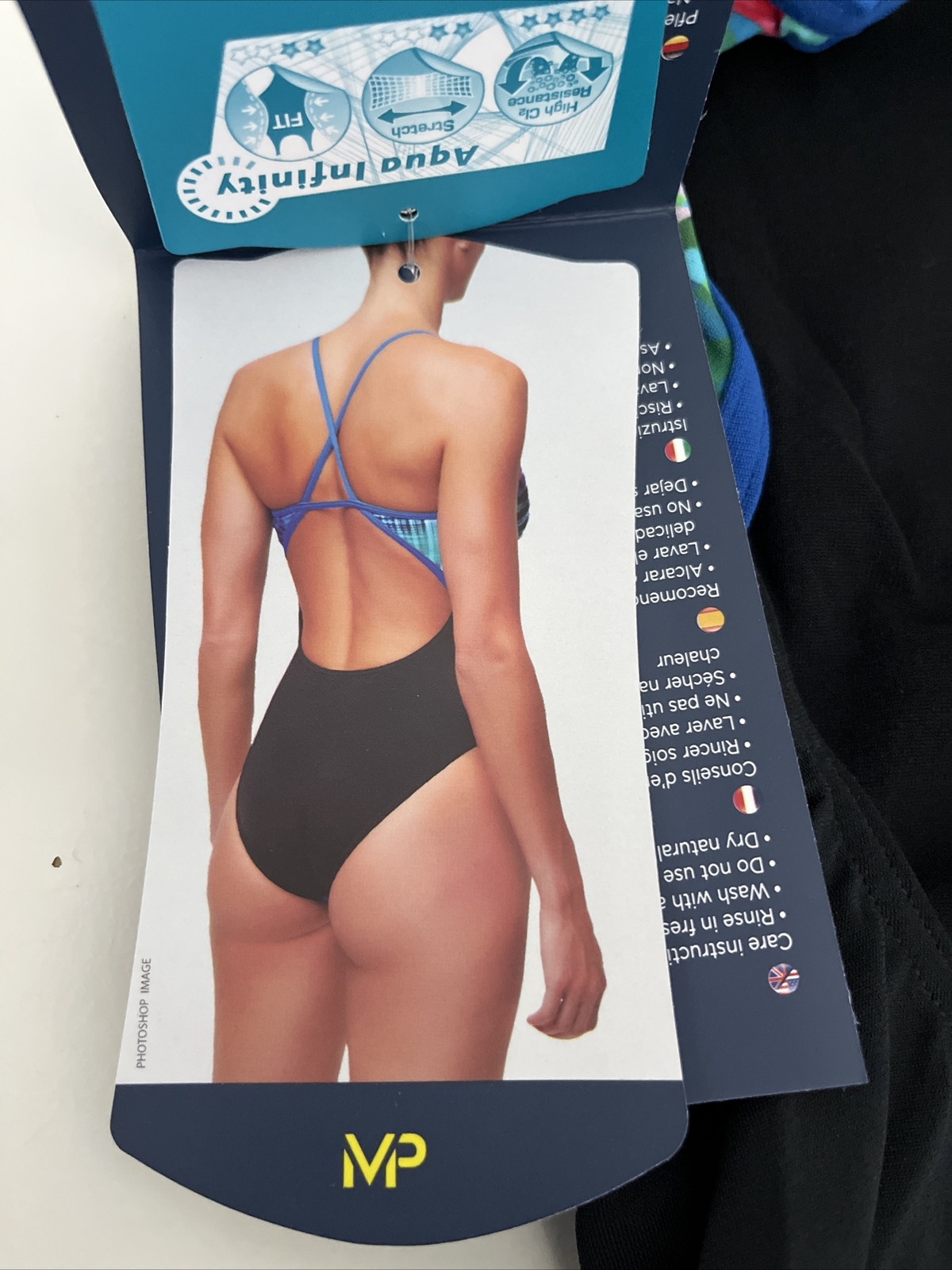 Size 32 Michael Phelps Racing Swim Suit Aqua Infinity Tech! Women Chrystal READ!