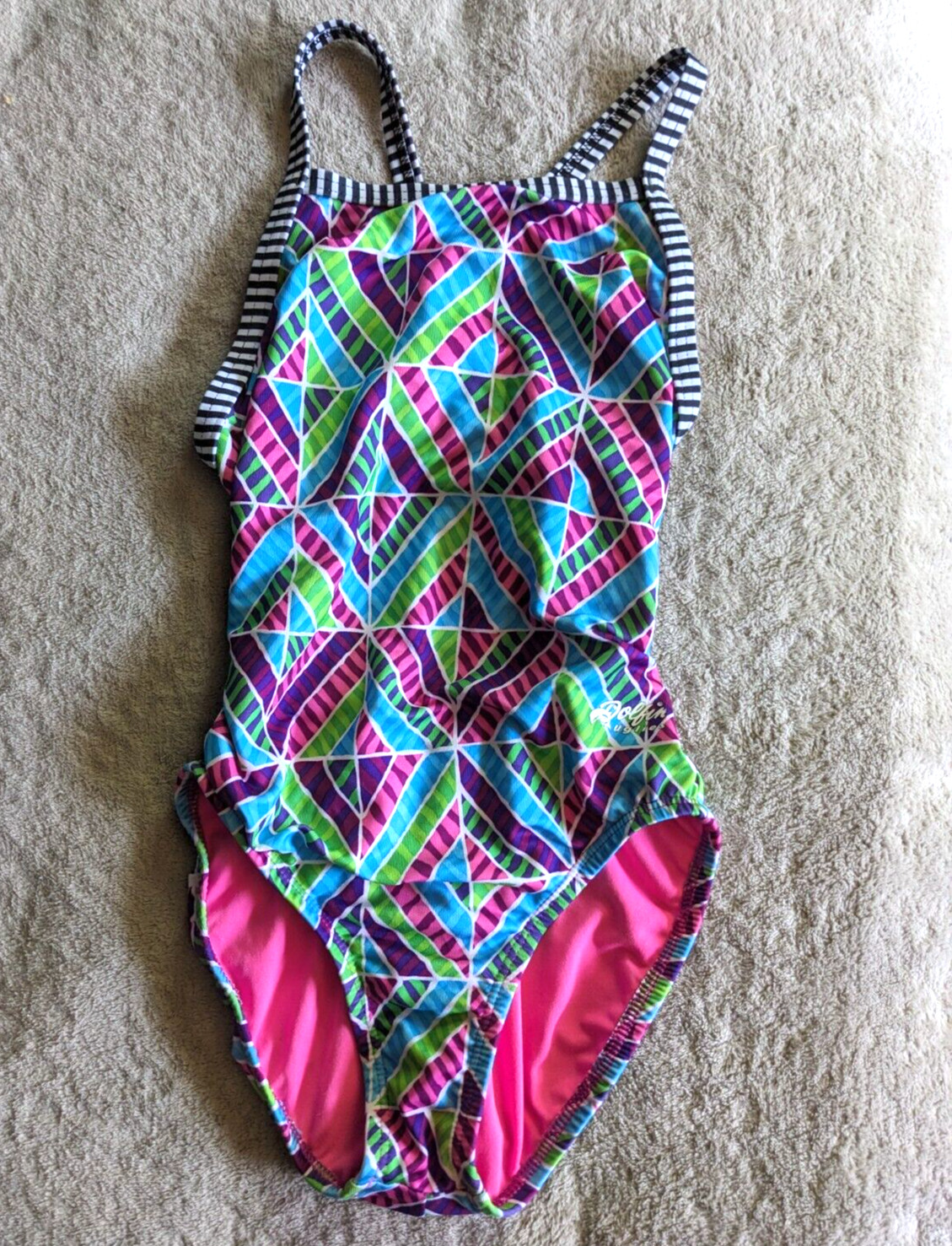 DOLFIN – UGLIES One Piece Swimsuit Womens Size 28 Pink Blue Green Purple