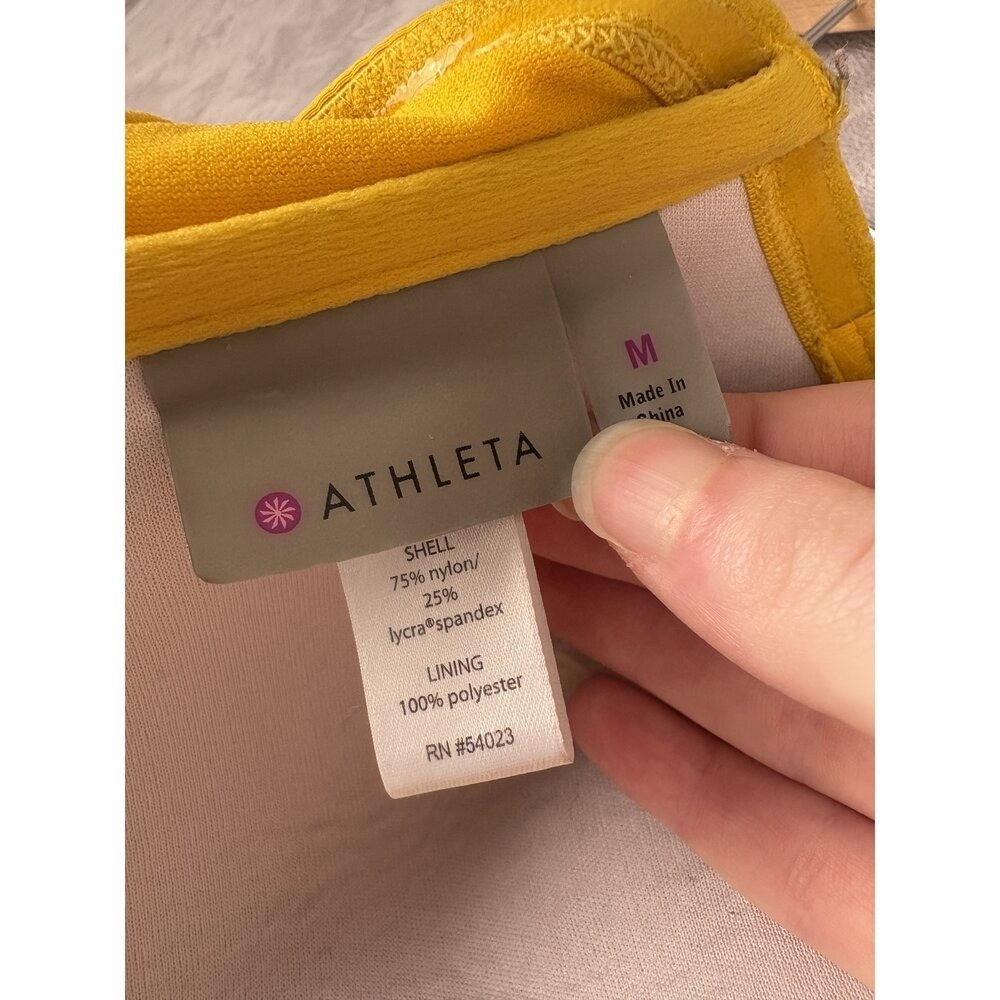 Athleta Yellow Bandeau Halter Bikini Top Size M