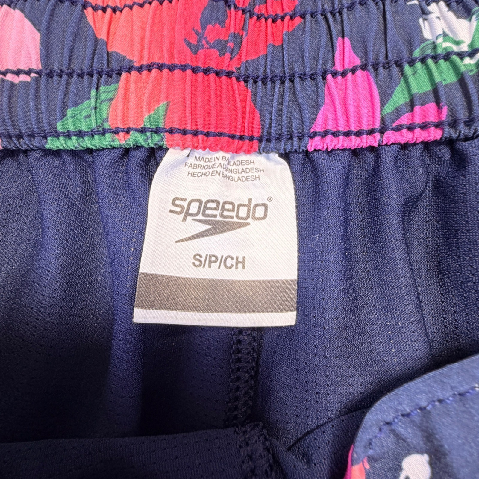 Speedo Womens Floral Swim Skort Navy Pink Tropical Print Size Small Athletic